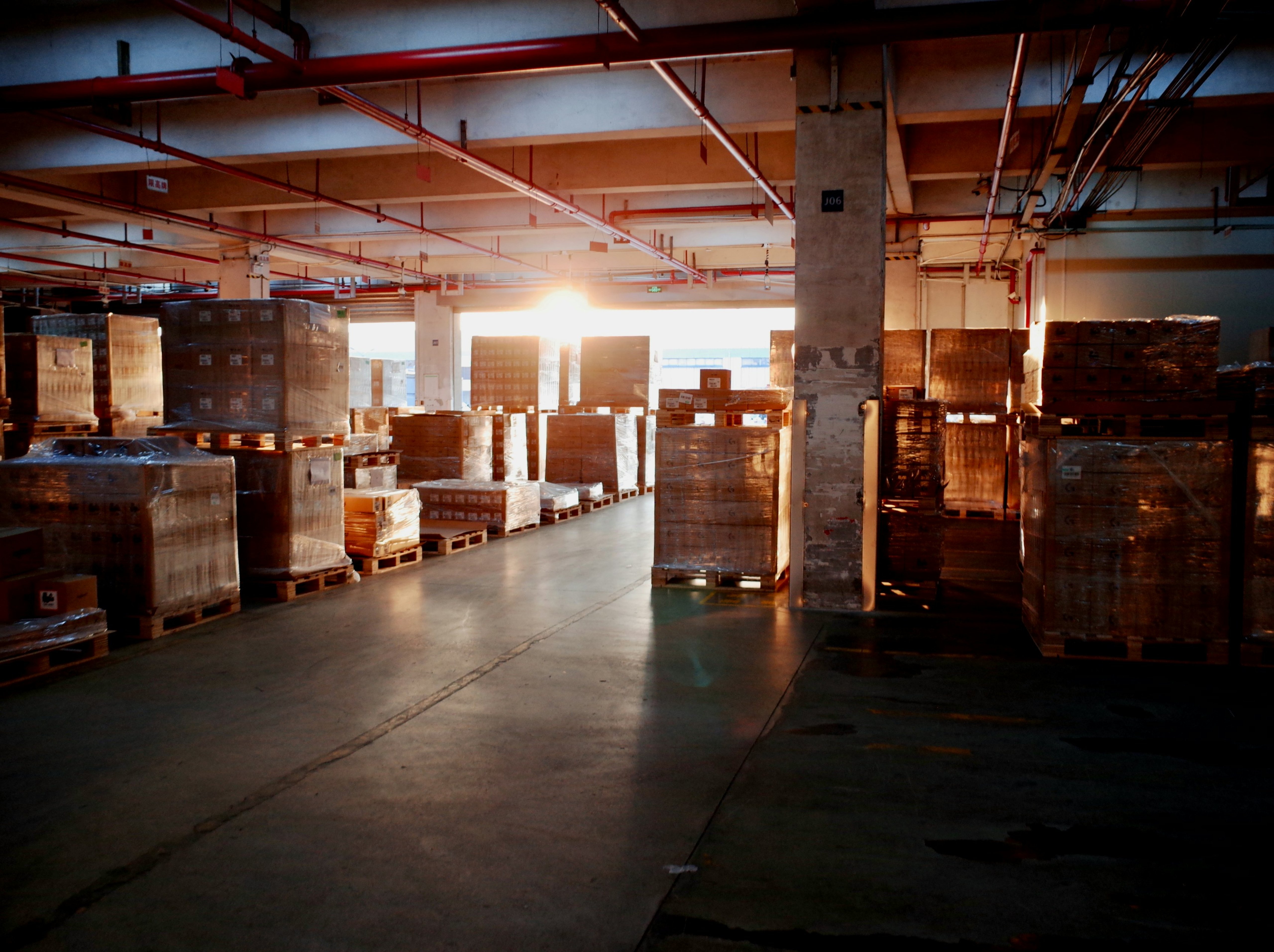Pallet distribution loading bay at regional depot